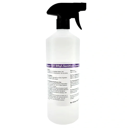 Ethyl Sanitiser Spray 70% Medical Grade Ethanol + Distilled Water (1litre Spray Bottle)